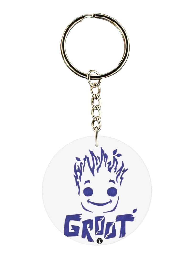 Double Sided Groot Printed Keychain