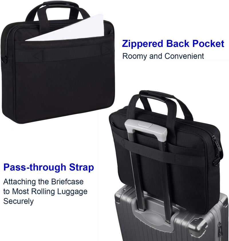 Taygeer Laptop Bag 15.6 Inch, Business Briefcase Gifts for Men Women, Water Resistant Messenger Shoulder Bag with Strap, Premium Office Bag, Carry On Laptop Case for Notebook/Computer/Laptop, Black - Image 4