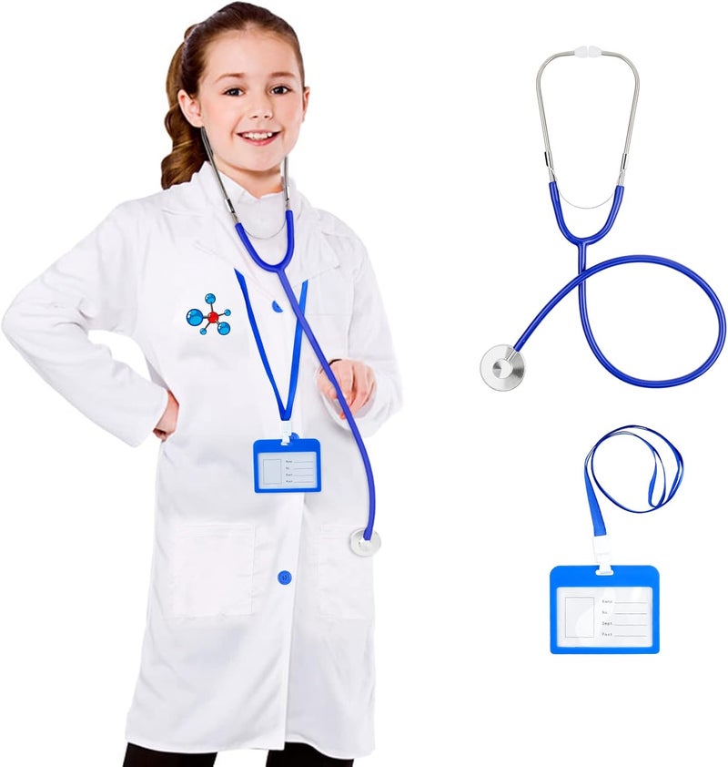 ANPHILE Kids Doctor Costume, Kids Doctor Coat Career Day Dress Up Costume for Toddler Girls Kids - Image 1