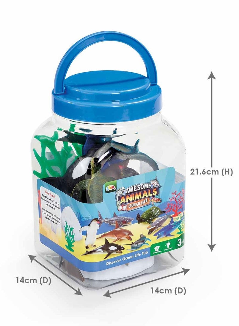 Addo Awesome Animal Ocean Life Tub | Sea Animal | Collectible Figure | Animal Figure | Display Figure | Whale, Penguin, Sea Turtle, Shark | Gift for Kids - Image 3