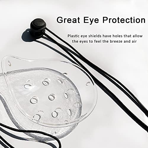 Vandorla Eye Shield, 2 Pcs Plastic Eye Shield Eye Patch for Eye Protection Eye Surgery Covering Breathable with 2 Elastic Rope, Transparent - Image 2