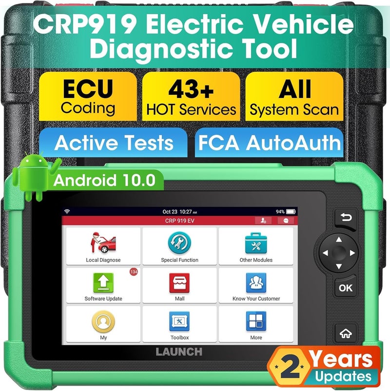 LAUNCH X431 CRP919 EV 2025 Bidirectional Scan Tool, for Electric Vehicles New Energy Cars, All-in-One Full System Diagnostic Scanner, 43+ Reset, ECU Coding, CANFD&DOIP, FCA AutoAuth, 2Yrs Free Update - Image 1
