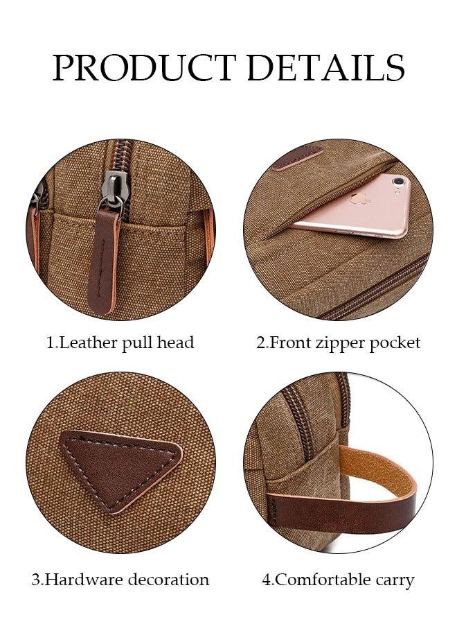 Toiletry Bag Oxford Cloth Toiletry Bag for Men and Women, Small Travel Gadget Bag, Mini Phone Accessories Storage Hard Drive Carry Case, Handbag, Canvas Coin Purse, Makeup Carrying kit Blue - Image 4