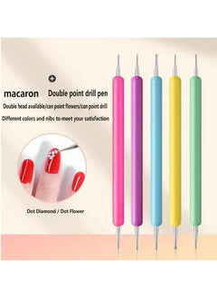 Goolsky 5 pc Professional Nail Art Dotting Pen Kit - Perfect for Manicures and Nail Specialists  - Image 1