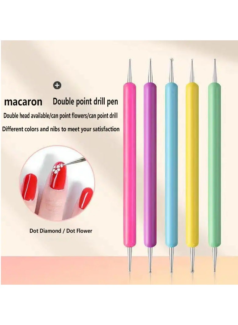 Goolsky 5 pc Professional Nail Art Dotting Pen Kit - Perfect for Manicures and Nail Specialists - Image 1