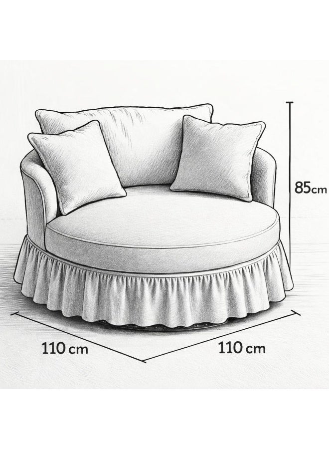 Darif Modern lounge chair, circular, made of Swedish wood - Image 2