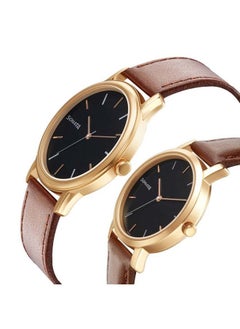 Sonata Round Shape Leather Band Analog Wrist Watch Set 71288164WL01 - 48 mm - Tan  - Image 2