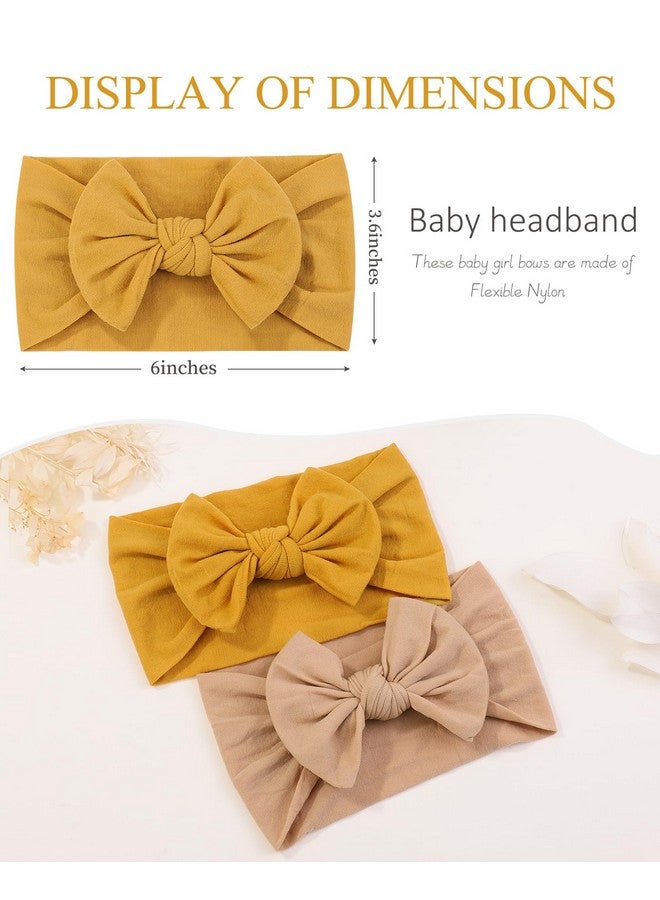 چولي بوز قطعة عصابات رأس من النايلون للأطفال أربطة شعر مطاطية للأطفال البنات حديثي الولادة والأطفال الصغار كاكي الخردل بطبعة الفهد - Image 2