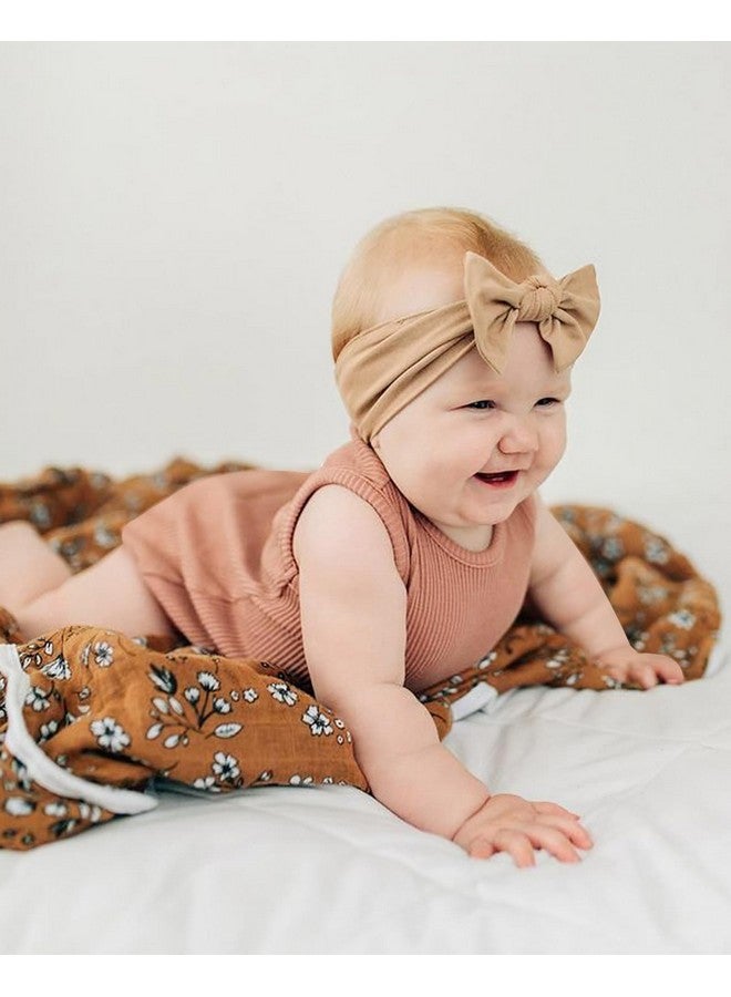 چولي بوز قطعة عصابات رأس من النايلون للأطفال أربطة شعر مطاطية للأطفال البنات حديثي الولادة والأطفال الصغار كاكي الخردل بطبعة الفهد - Image 4