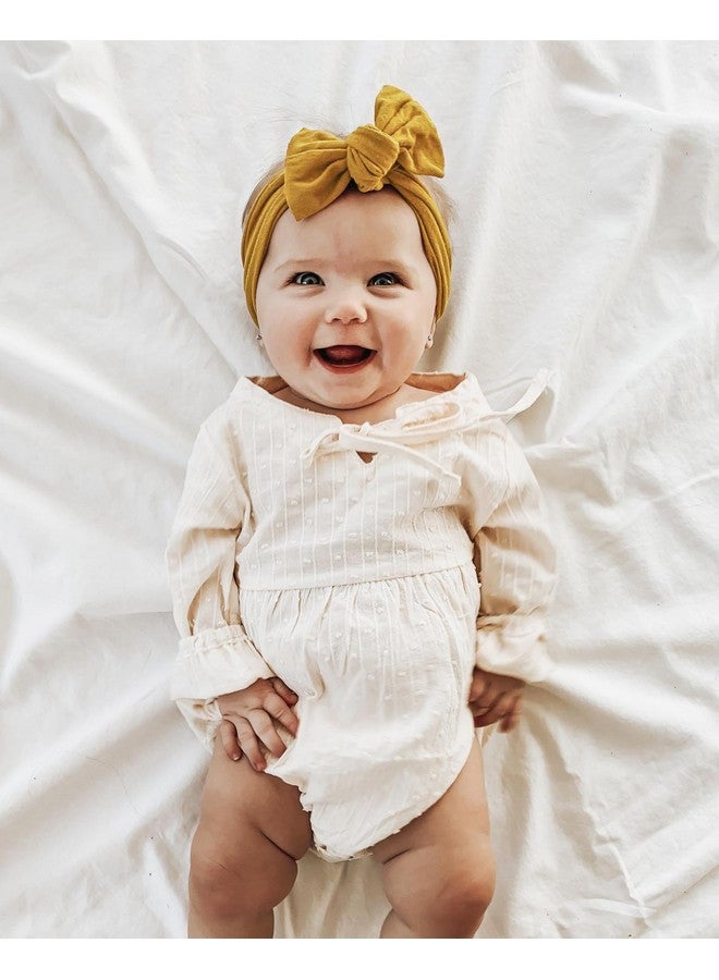 چولي بوز قطعة عصابات رأس من النايلون للأطفال أربطة شعر مطاطية للأطفال البنات حديثي الولادة والأطفال الصغار كاكي الخردل بطبعة الفهد - Image 5