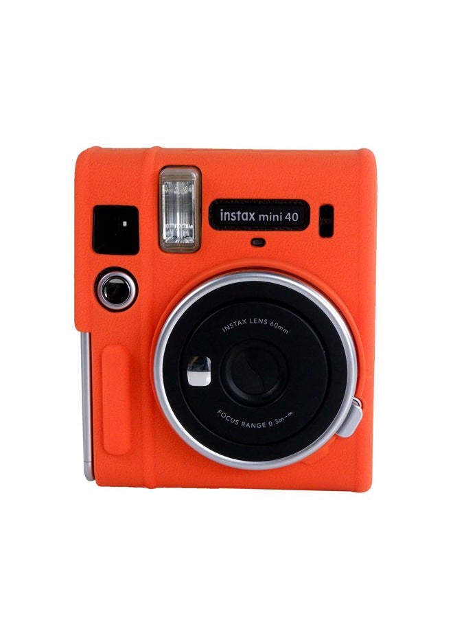 Rieibi حافظة سيليكون واقية ميني 40 - حافظة مطاطية خفيفة الوزن لكاميرا فوجي إنستكس ميني 40 - برتقالية - Image 1