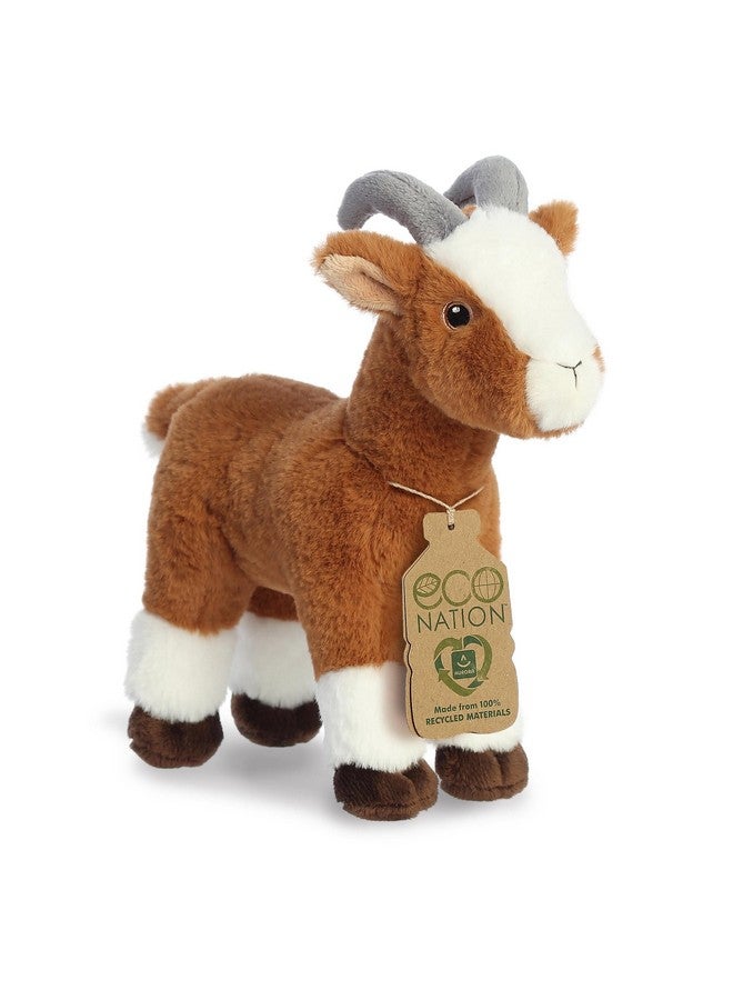 Aurora® Responsibly Made Eco Nation™ Goat Stuffed Animal - Ideal for Playtime Adventures - Perfect for Birthdays or Just Because - Brown 10.5 Inches - Image 1