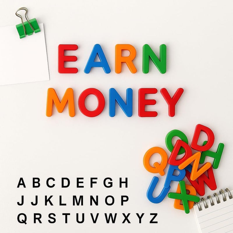 FITTO حروف إنجليزية مغناطيسية فيتو 26 قطعة - أحرف كبيرة، ألوان متنوعة للمنزل والمكتب - Image 3