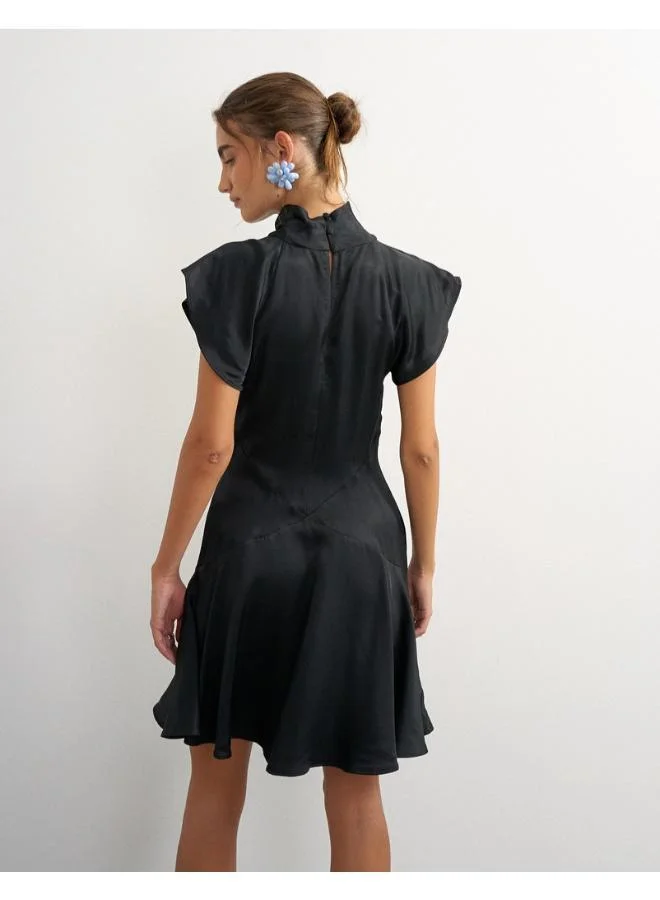 Topshop Satin Flippy Hem Mini Dress