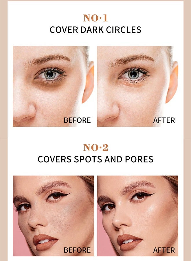 QIC Waterproof Cream Concealer Contour Makeup, Professional Caramels for Tattoo Concealer or Corrects Dark Circles Red Marks Scars Eye Bags Freckle,Longwear&Easy to Apply(#130) - Image 3