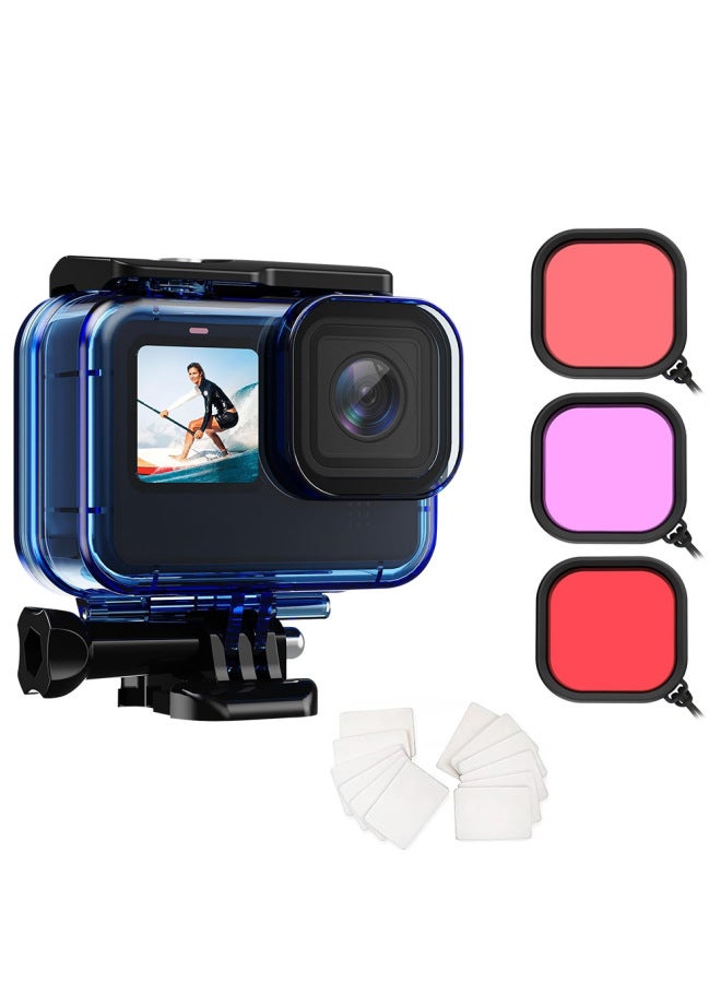 Generic Suitable For Gopro Accessories 9-13 Waterproof Case Suit Sports Camera Accessories Disassembly-free Lens Multiple Colors-Color:9-13 Waterproof Shell Set (blue) - Image 1