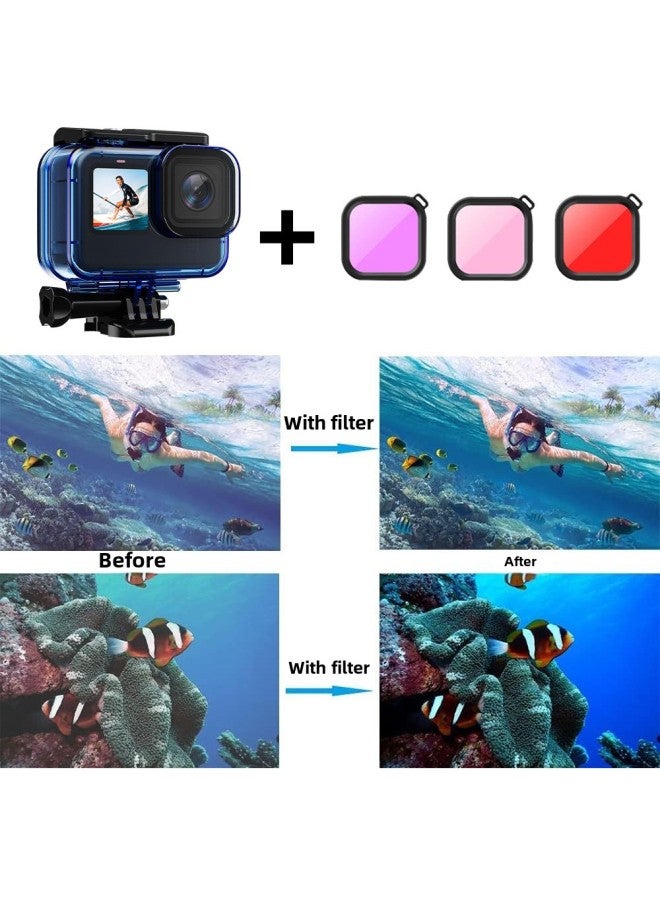 Generic Suitable For Gopro Accessories 9-13 Waterproof Case Suit Sports Camera Accessories Disassembly-free Lens Multiple Colors-Color:9-13 Waterproof Shell Set (blue) - Image 5