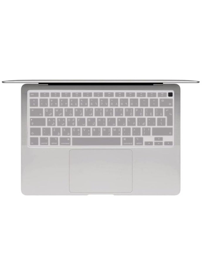 O Ozone Macbook Keyboard Skin For MacBook Pro 16 inch 13 inch M1 Silicone Keyboard Cover A2338 A2289 A2251 A2141 English UK/EU Layout - Transparent - Image 2