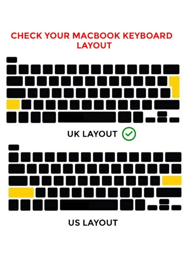 O Ozone Macbook Keyboard Skin For MacBook Pro 16 inch 13 inch M1 Silicone Keyboard Cover A2338 A2289 A2251 A2141 English UK/EU Layout - Transparent - Image 3