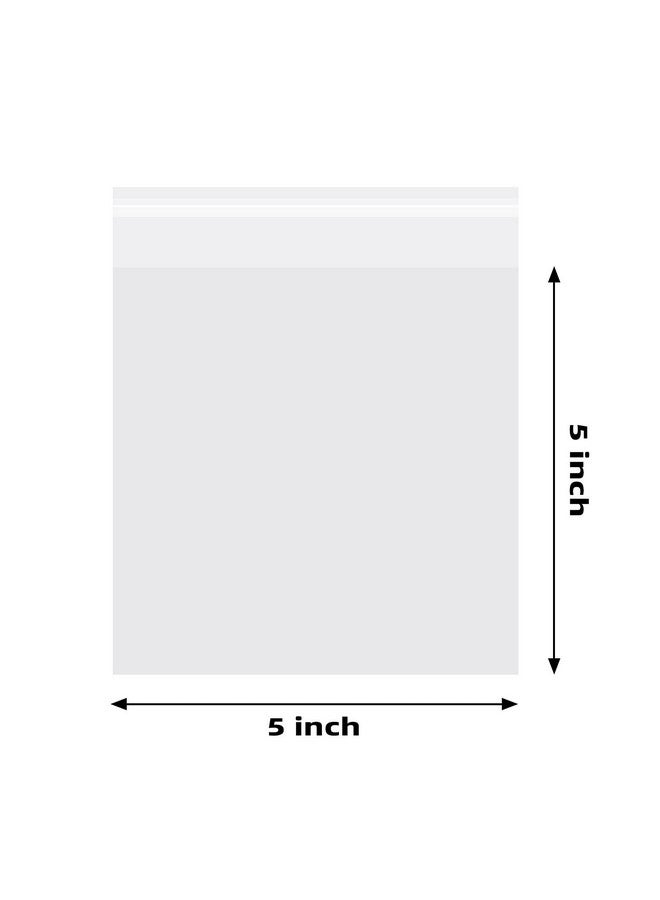 موريباك أكياس ملفات تعريف الارتباط لتقديم الهدايا، أكياس سيلوفان ذاتية الغلق مقاس 5 × 5 بوصات، أكياس سيلوفان شفافة قابلة للإغلاق، أكياس كوكي فردية ذاتية اللصق للتغليف 200 قطعة - Image 2