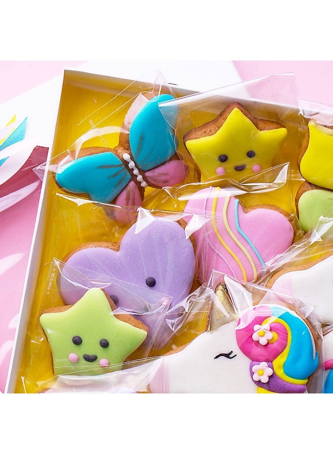 موريباك أكياس ملفات تعريف الارتباط لتقديم الهدايا، أكياس سيلوفان ذاتية الغلق مقاس 5 × 5 بوصات، أكياس سيلوفان شفافة قابلة للإغلاق، أكياس كوكي فردية ذاتية اللصق للتغليف 200 قطعة - Image 4