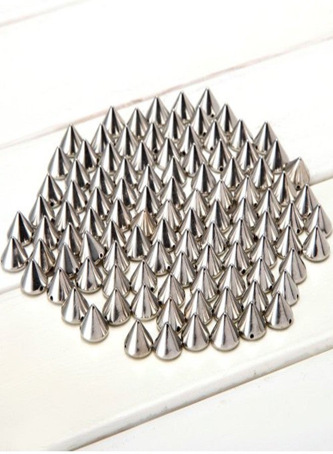 AIYUE Paradise Kiss Approx 100pcs 10mm Silver Acrylic Bullet Spike Cone Studs, Beads, Sew On, Glue On, Stick On, DIY Garments, Bags & Shoes Embellishment - Image 5