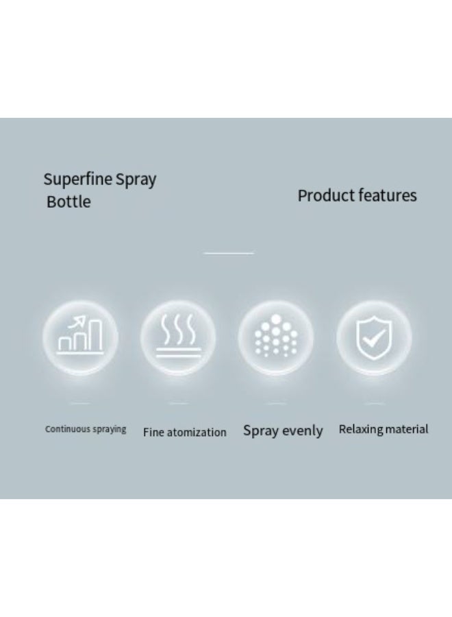 High-pressure solid color continuous spray bottle high-density hydrating makeup spray bottle dilution fine mist spray bottle alcohol ultra-fine atomization, capacity 300 ml, white style - Image 3