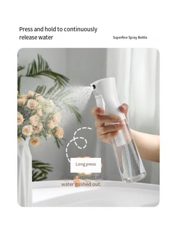 High-pressure solid color continuous spray bottle high-density hydrating makeup spray bottle dilution fine mist spray bottle alcohol ultra-fine atomization, capacity 300 ml, white style - Image 2