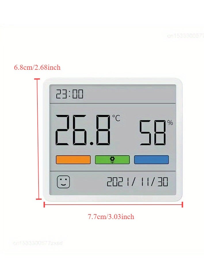 Generic Digital Indoor Thermometer Hygrometer, LCD Electronic Weather Station with Clock, Battery Operated (Button Cell), Non-Rechargeable, 36V Max Voltage  - Image 2