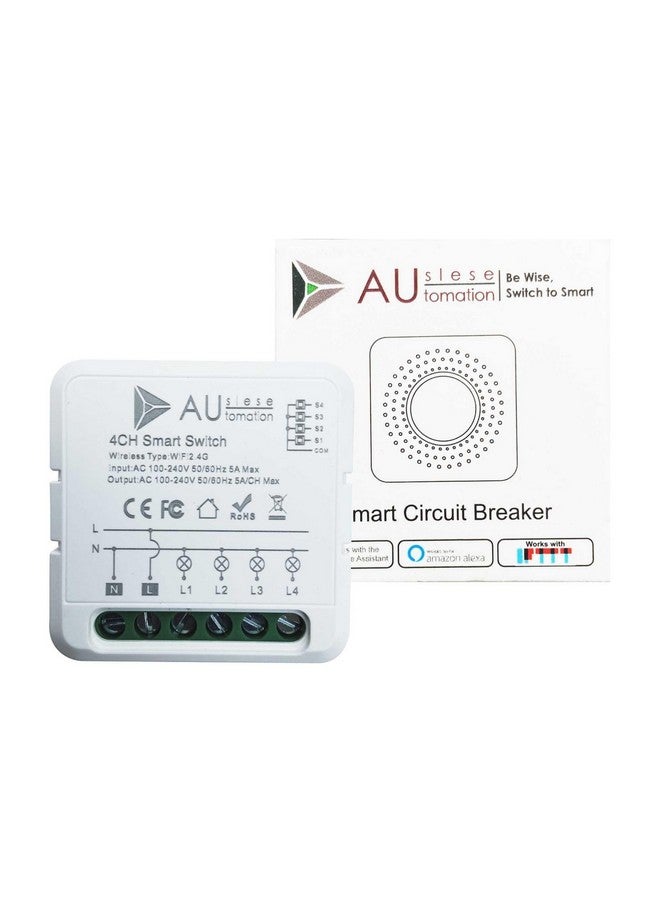 Auslese Auslese® WiFi Smart Light Switch Breaker Hidden DIY Module Smart APP Remote Control DC 12/24V AC 100-240V Work Compatible with Alexa Echo Google Home (Wifi- 5A Circuit Breaker 2 Way - 4G) - Image 1