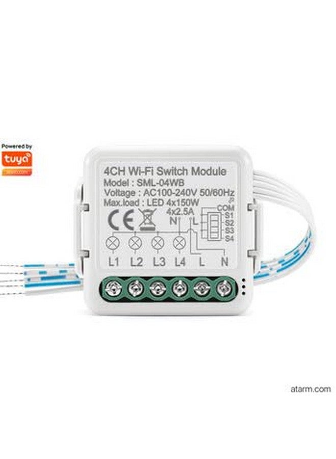 Auslese Auslese® WiFi Smart Light Switch Breaker Hidden DIY Module Smart APP Remote Control DC 12/24V AC 100-240V Work Compatible with Alexa Echo Google Home (Wifi- 5A Circuit Breaker 2 Way - 4G) - Image 2