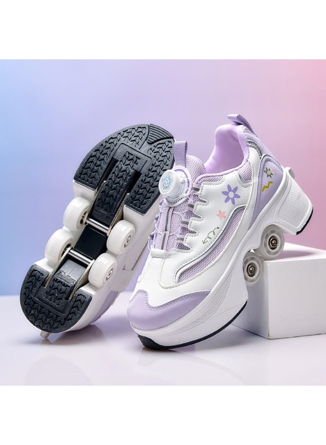 Sky View Roller Skate Shoes for Girls, Kids, Women, Men & Adults – Retractable Shoes with Wheels | Pop-Out High Roller Skating Shoes That Turn Into Sneaker Skates - Image 2