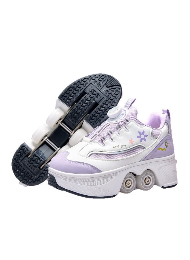 Sky View Roller Skate Shoes for Girls, Kids, Women, Men & Adults – Retractable Shoes with Wheels | Pop-Out High Roller Skating Shoes That Turn Into Sneaker Skates - Image 1