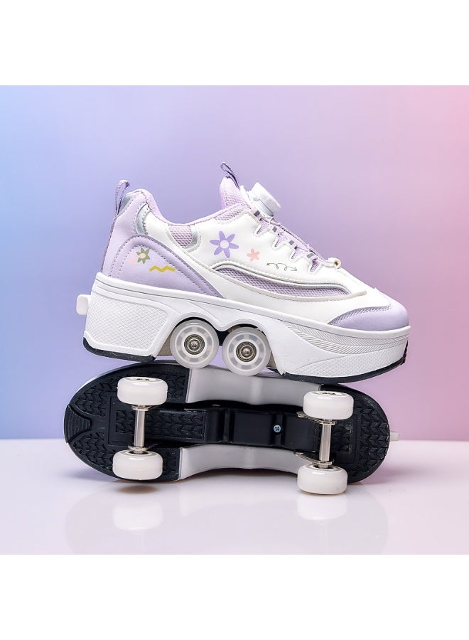 Sky View Roller Skate Shoes for Girls, Kids, Women, Men & Adults – Retractable Shoes with Wheels | Pop-Out High Roller Skating Shoes That Turn Into Sneaker Skates - Image 3