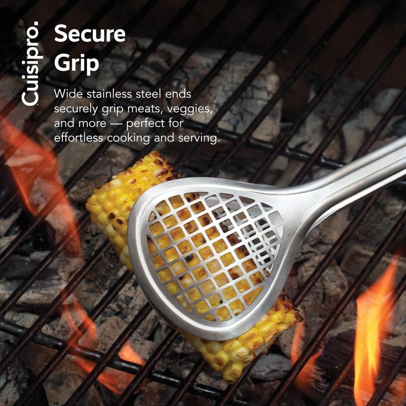 Cuisipro Stainless Steel Wide Grill/Fry Tongs, 12-Inch - Image 2