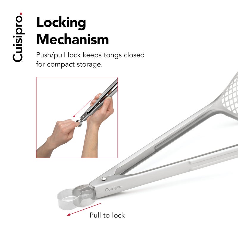 Cuisipro Stainless Steel Wide Grill/Fry Tongs, 12-Inch - Image 3