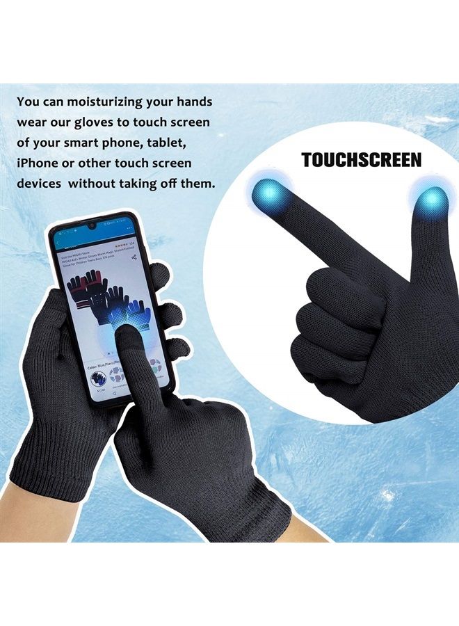 MIG4U Moisturizing Beauty Gloves Touch Screen Overnight Sleeping Glove Large for Men SPA, Dry Hands, Nighttime Lotion, UV Protection, Cosmetic Treatment, XL Black 1 Pairs - Image 1
