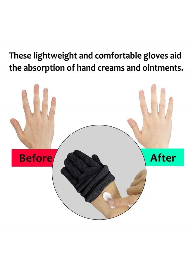 MIG4U Moisturizing Beauty Gloves Touch Screen Overnight Sleeping Glove Large for Men SPA, Dry Hands, Nighttime Lotion, UV Protection, Cosmetic Treatment, XL Black 1 Pairs - Image 3