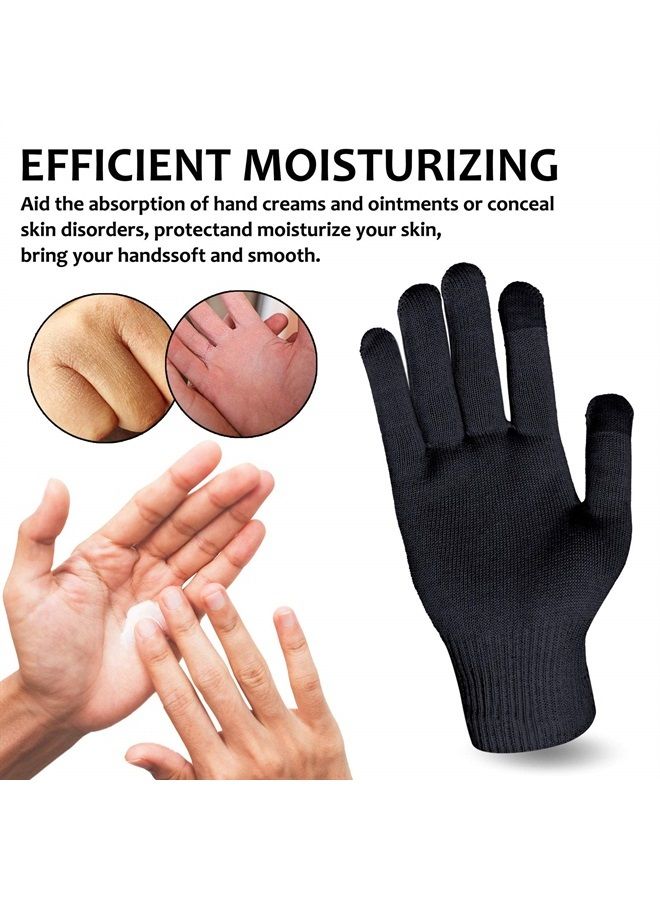 MIG4U Moisturizing Beauty Gloves Touch Screen Overnight Sleeping Glove Large for Men SPA, Dry Hands, Nighttime Lotion, UV Protection, Cosmetic Treatment, XL Black 1 Pairs - Image 2