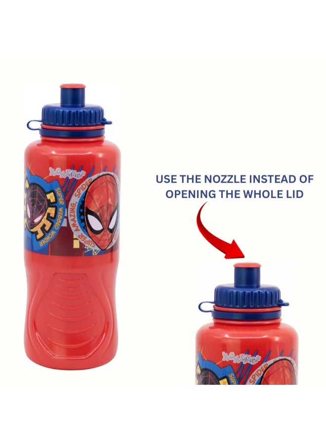 Stor Spiderman Ergo Sport Water Bottle for Kids – 430ml BPA-Free Reusable Leak-Proof Drinking Bottle with Flip-Top Lid, Lightweight Ergonomic Design for School, Sports, Travel & Daily Use - Image 3