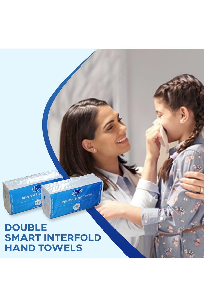 فاين ورق تنشيف الأيدي انترفولد، مقاس 20.7*20.4سم، 150منديل*24 - Image 3