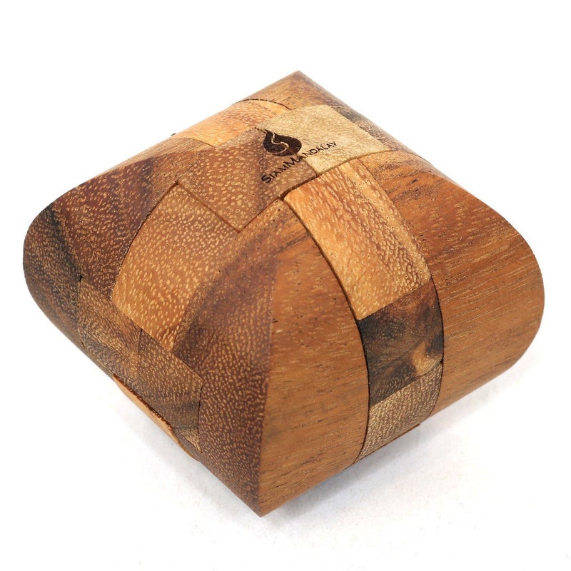 SiamMandalay Ascher: 3D Brain Teaser Wooden Puzzle for Adults from SiamMandalay with SM Gift Box(Pictured) - Handheld, Organic & Deluxe Quality Lotus Kumiki - Image 1