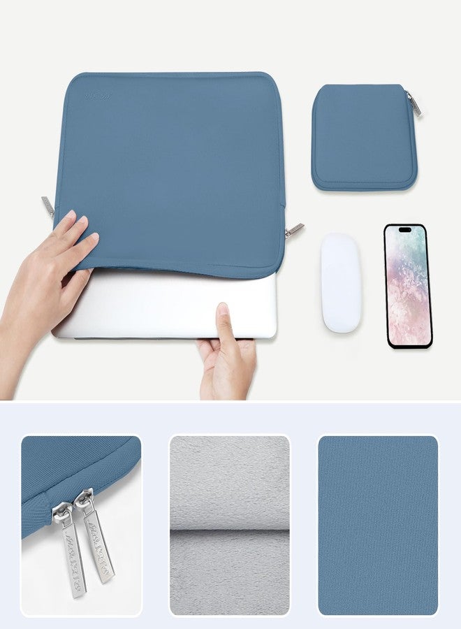 MOSISO Laptop Case 13.3 inch, 13-13.3 inch Laptop Sleeve Bag Compatible with MacBook Air/Pro 13/Pro 14 M5 M4 M3 M2 M1, HP Dell ASUS Lenovo, Neoprene Computer Sleeve Bag with Small Case, Navy Lime - Image 4