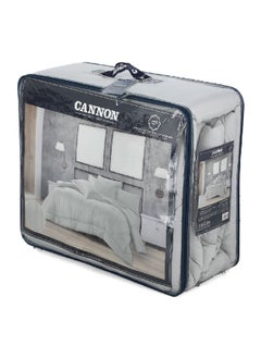 Cannon 3-Piece Premium Quality T215 Cotton Stripe Comforter Set Light Grey Twin 50 x 25 x 60 cm CN CT3PCS-LGRD  - Image 3