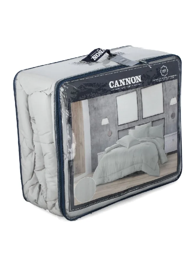 Cannon 3-Piece Premium Quality T215 Cotton Stripe Comforter Set Light Grey Twin 50 x 25 x 60 cm CN CT3PCS-LGRD
