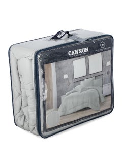 Cannon 3-Piece Premium Quality T215 Cotton Stripe Comforter Set Light Grey Twin 50 x 25 x 60 cm CN CT3PCS-LGRD  - Image 2