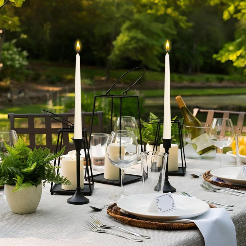 Mega Candles 12 pcs Unscented Ivory Taper Candles, Hand Poured Wax Candle 10 Inch x 7/8 Inch, Home DÃ©cor, Wedding Receptions, Centerpieces, Occasions, Romantic Dinners, Prayer, Candle Holders - Image 4