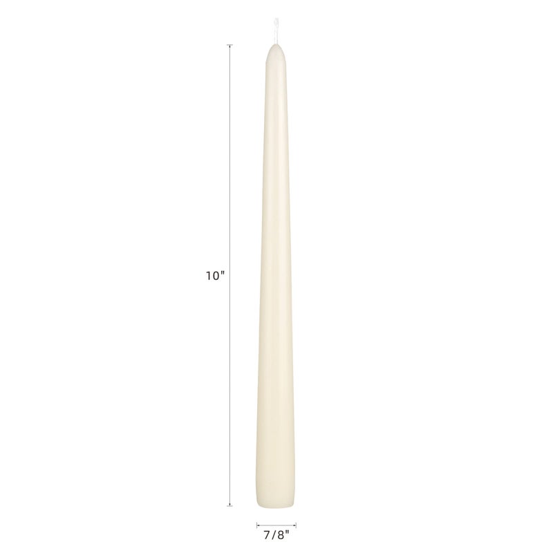Mega Candles 12 pcs Unscented Ivory Taper Candles, Hand Poured Wax Candle 10 Inch x 7/8 Inch, Home DÃ©cor, Wedding Receptions, Centerpieces, Occasions, Romantic Dinners, Prayer, Candle Holders - Image 2