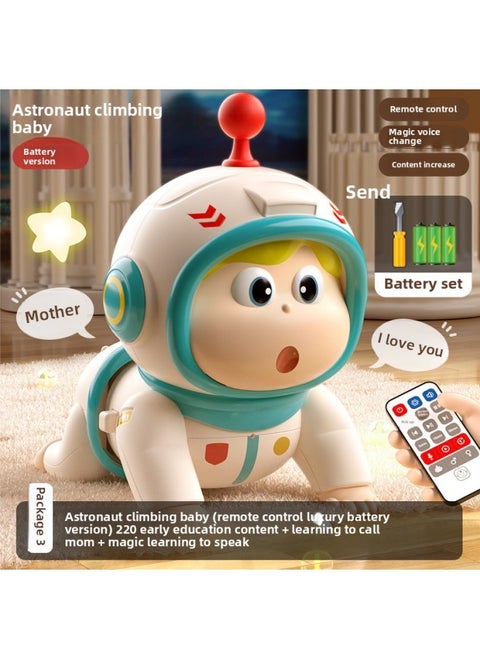 # Crawling Toys 0-1-Year-Old Babies Learn To Crawl, Guide And Head Up Practice Training Male Babies For 3 To 6 Months-Colour:Remote Control Luxury Battery✅[220 Early Childhood Education Content + Learning To Call Mom And Dad + Learning To Speak With Magic Sounds]