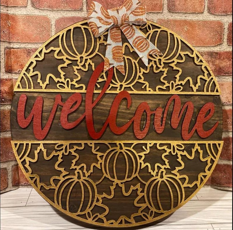 SUNVERSE Fall Stencils Thanksgiving Stencils Autumn Hello Pumpkin Happy Harvest Stencil Templates for Painting on Wood Wall Door Mats Fabric - Image 5
